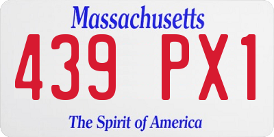 MA license plate 439PX1