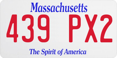 MA license plate 439PX2