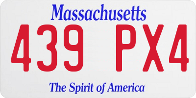 MA license plate 439PX4