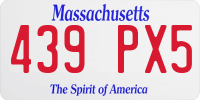 MA license plate 439PX5