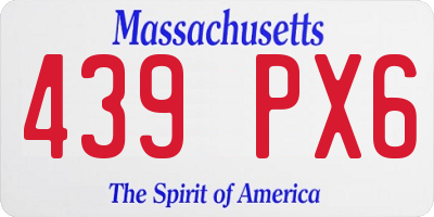 MA license plate 439PX6