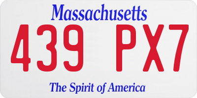 MA license plate 439PX7