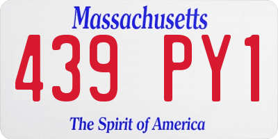 MA license plate 439PY1