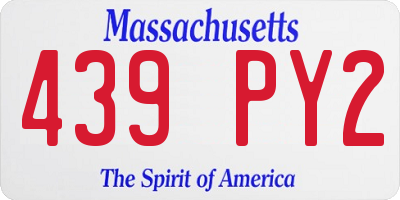 MA license plate 439PY2