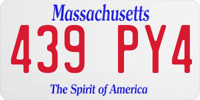 MA license plate 439PY4