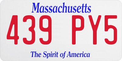 MA license plate 439PY5