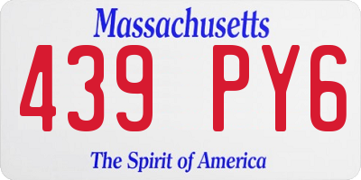 MA license plate 439PY6