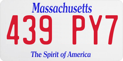 MA license plate 439PY7
