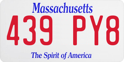 MA license plate 439PY8