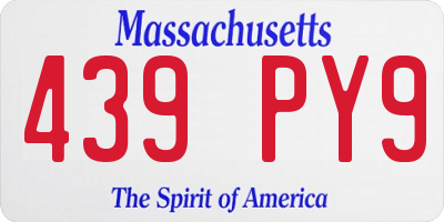 MA license plate 439PY9