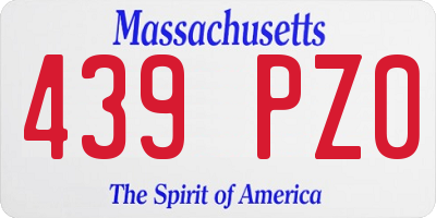 MA license plate 439PZ0