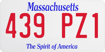 MA license plate 439PZ1