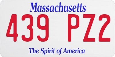 MA license plate 439PZ2