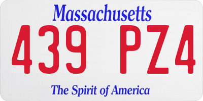MA license plate 439PZ4