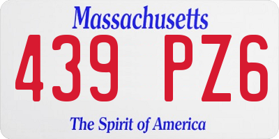 MA license plate 439PZ6
