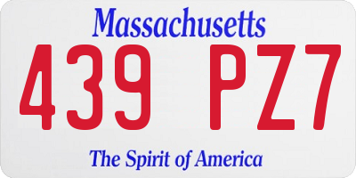 MA license plate 439PZ7