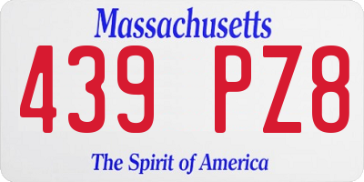 MA license plate 439PZ8