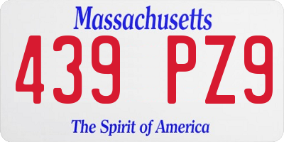 MA license plate 439PZ9