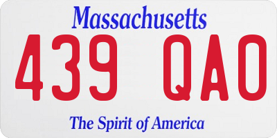 MA license plate 439QA0