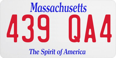 MA license plate 439QA4