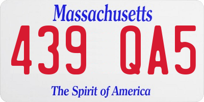 MA license plate 439QA5