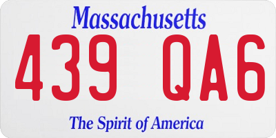 MA license plate 439QA6