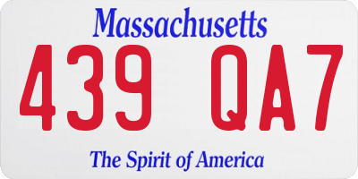 MA license plate 439QA7