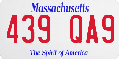 MA license plate 439QA9