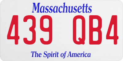 MA license plate 439QB4