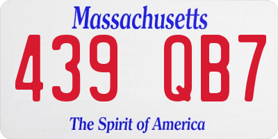 MA license plate 439QB7