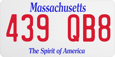 MA license plate 439QB8