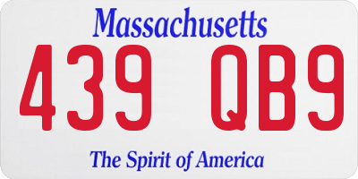 MA license plate 439QB9