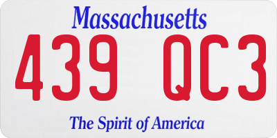 MA license plate 439QC3