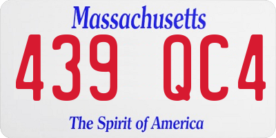 MA license plate 439QC4