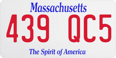 MA license plate 439QC5