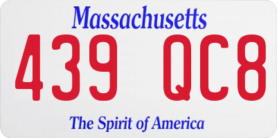 MA license plate 439QC8