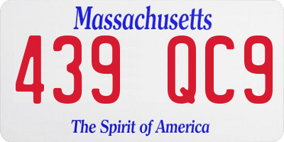 MA license plate 439QC9