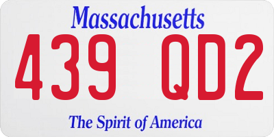 MA license plate 439QD2