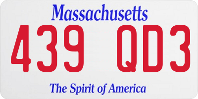 MA license plate 439QD3