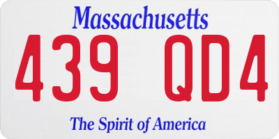 MA license plate 439QD4