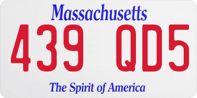 MA license plate 439QD5