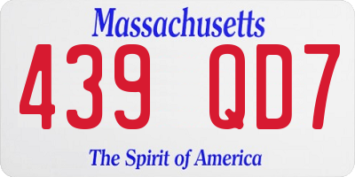 MA license plate 439QD7