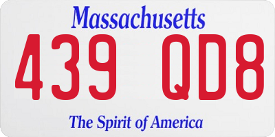 MA license plate 439QD8