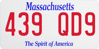 MA license plate 439QD9