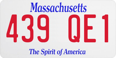 MA license plate 439QE1