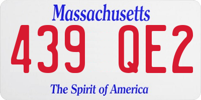 MA license plate 439QE2