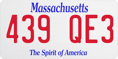MA license plate 439QE3