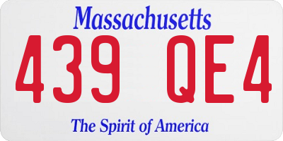 MA license plate 439QE4