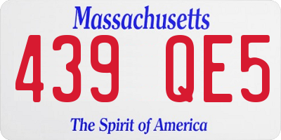 MA license plate 439QE5