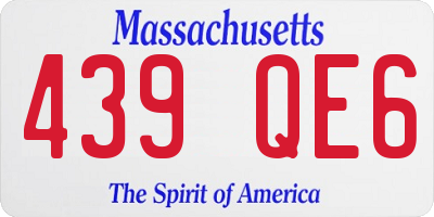 MA license plate 439QE6
